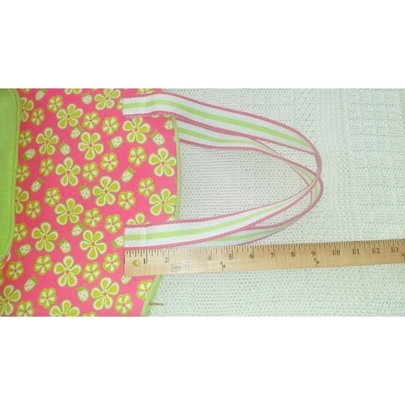 Lilly Pulitzer Dune Buggy Floral print purse Pink and Green Tote Lady Bug - Picture 5 of 9